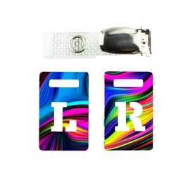 X-ray Markers with Carry-on Strap Radiography Tablet Markers Radiopaque L and R for Radiographer with Colour Stream Multicolour Pattern Clip with Metal Poppers