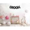 PartyForever GROOM Balloons Banner Black Wedding Party Decorations Sign