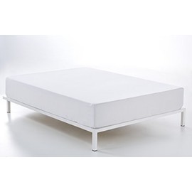Bajera ajustable color blanco - Cama de 90 (alto 28 cm) - 50% algodón / 50% poliéster - 144 hilos. Gramage: 115