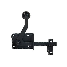 Pollmann Baubeschläge 3575003 Garden Gate Latch R Adjustable with Edge Hammering Black