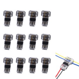 Mavelovs T Tap Wire Connectors for 14-18 AWG, Self-stripping Wire Connectors 3 Way 2 Pins, Quick Wire Splice Connectors, Solderless Low Voltage and High Voltage Wire Connectors 12 Pack