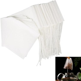 100 PCS Tea Bags Empty, 5 X 7 cm Mesh Bags, Small Empty Tea Bags Biodegradable Tea Filter Bags with Drawstring, Disposable Unbleached Tea Filter Bags with Drawstring