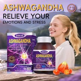 DHOP Premium Ashwagandha – High-Potency Adaptogen for Stress Relief, Nervous System Balance & Wellness | 60 Edible Capsules for Daily Support