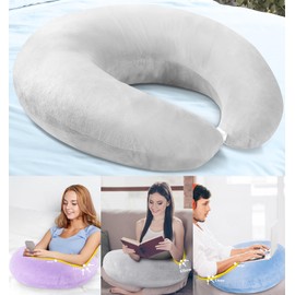 Reading Gaming Pillow Arm Rest for Bed Adult Kid: Lap Desk Pillow for Sitting in Bed/Sofa/Floor-Compact Arm Support Pillow for Reading/Gaming/Working/Crocheting Improve Sitting Posture&Reduce Fatigue