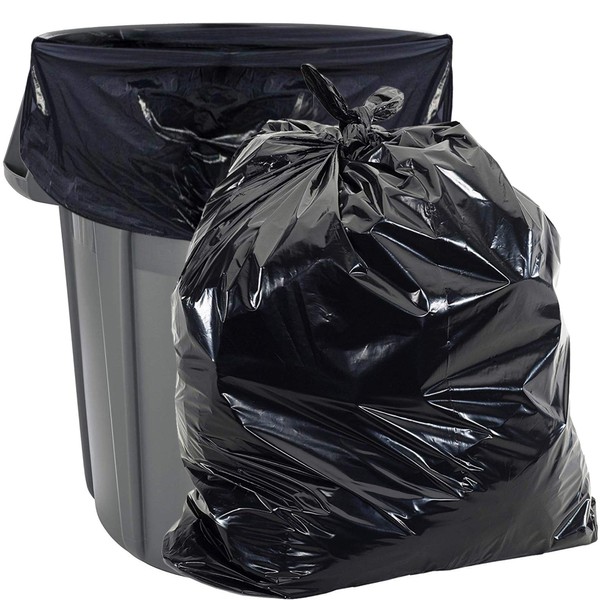 Aluf Plastics - Trash Bag, 50-55 Gallon, 1.35 Mil (eq), 35"x55" Black, 50 Count