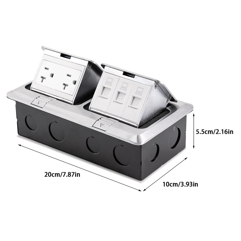 Pop-up Floor Outlet, Double Pop-up Floor Box with 20A Socket