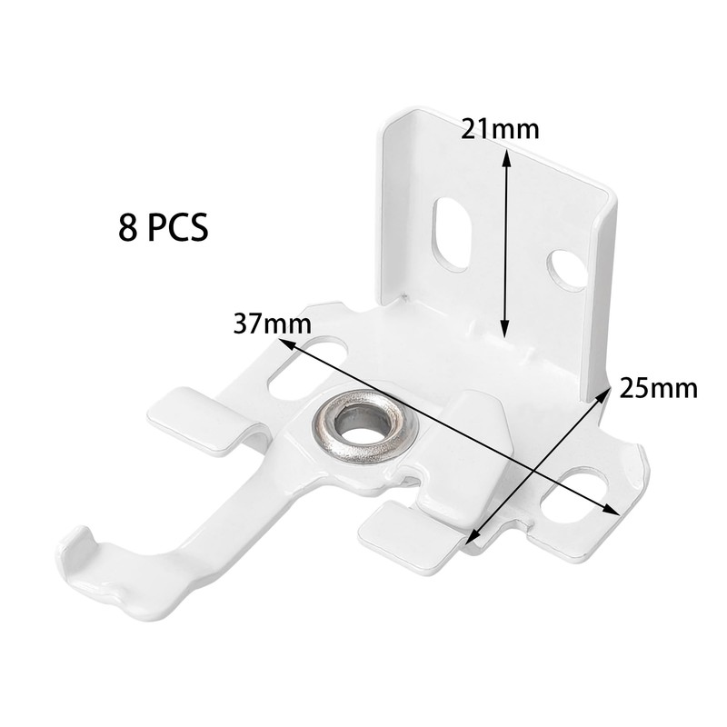 8 PCS White Roman Blind Brackets for 25mm Top Rail