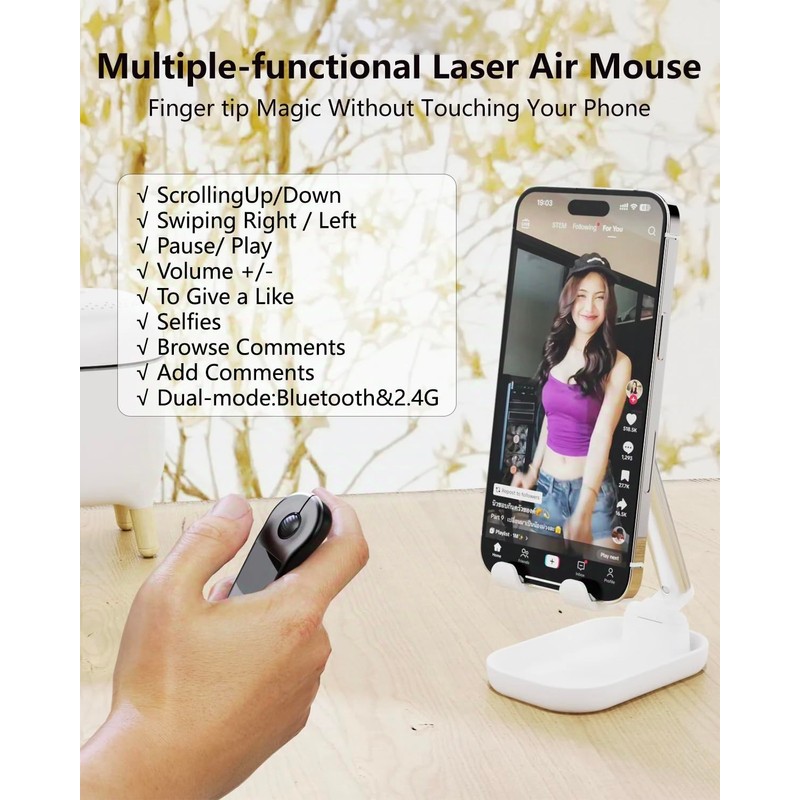 3-Link Air Mouse for PC/iOS/Android with Touchpad Rechargeable Wireless Presentation