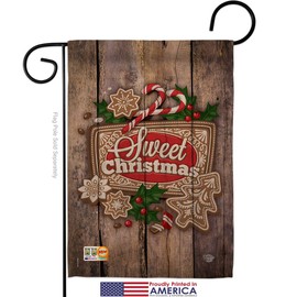 Ornament Collection GS191103-P3-02 Winter Sweet Christmas Impressions Decorative Vertical 13" x 18.5" Garden Flag Set Metal Wall Hanger Hardware