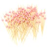 Honbay 100PCS Pink Pearl Bamboo Cocktail Picks Fruit Food Hamburger