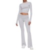 AnotherChill Women's 2 Piece Lounge Sets Fold-over Flare Pants Set