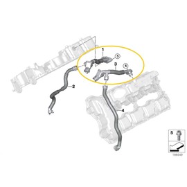 Cilindros 1-4 y 5-8 mangueras de ventilación del cárter para motor 550i 650i 750i 550i GT E70 X5 E71 X6 xDrive50i 4.4L N63