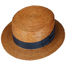 Stetson Revenco Boater Palm Straw Hat - Plain Hat Made of 100% Straw - Circular Saw Shape - Summer Hat - Women/Men - Spring/Summer, brown