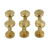 DGOL 50 Pairs Brass Backscrews Golden Leather Fasteners Sturdy Binding