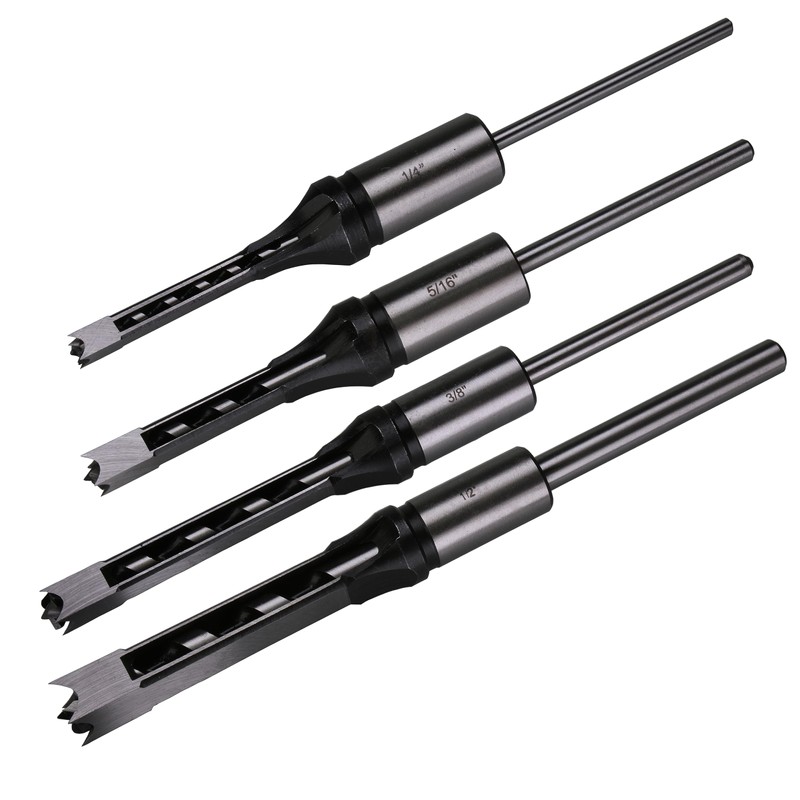 Square Hole Drill Bits for Wood,4pcs Woodworking Square Mortise Drill