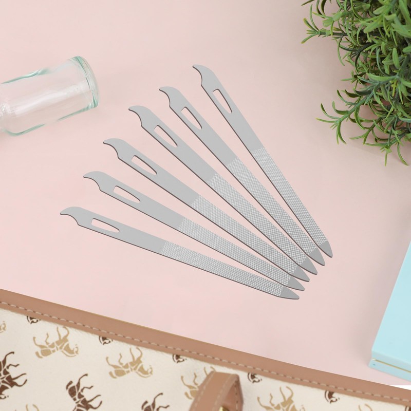 6-Piece Stainless Steel Nail File Set with Cleaner Tip -