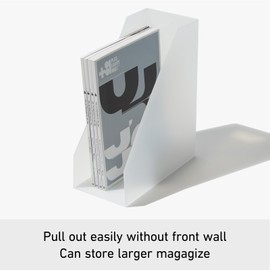 Like-it | MX-29 | Wide Magazine File | Large File Holder, Office Organizer, Front Opening | Desk, Kitchen, Shelf, Table top, Drawer | 5.12" × 9.96" × 12.09" | Tr. White |