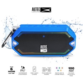 Altec Lansing - HydraMini Wireless Bluetooth Speaker, IP67 Waterproof USB C Rechargeable Battery with 6 Hours Playtime, Compact, Shockproof, Snowproof, Everything Proof (Royal Blue)