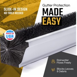 GutterBrush Downspout Gutter Guard For Oversize 6 Inch Gutters, 4 Pieces - 18 In. Each - 6 Ft Total - DIY Leaf Filter, No Tools Needed Prevents Clogs