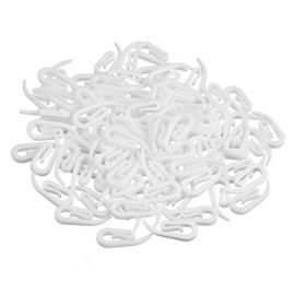 Honbay 200pcs White Plastic Curtain Hooks for Window Curtain, Door Curtain and Shower Curtain