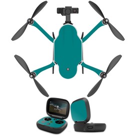 MightySkins Skin Compatible with GoPro Karma Drone Headphones wrap Cover Sticker Skins Solid Teal