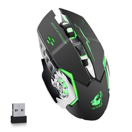 E T EASYTAO Gaming Mouse Inalámbrico Recargable Ratón Óptico 6 Botones Programables, Clic Silencioso, 3 dpi Ajustable, Receptor Nano, Diseño Ergonómico para PC, Computadora, Windows, Mac