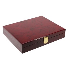 SAFE 5795 Premium Wurzelholz Vitrinen mit 3 Ablagen für 90 Münzen bis 33 mm Ø 2 Euro in Kapseln | 258 x 205 x 45 mm | Vitrine für Ihre Sammlung