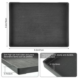 4 Pcs Bonsai Humidity Plant Tray Drip Trays, Plastic Plant Pots Saucers Drainage Trays Square Plants Water Catcher Tray for Indoors Outdoors Cactus Succulents Tree to Drain & Decorate (8.2" x 6.2")