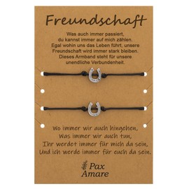 Pax Amare Friendship Bracelets for 2 with Hearts, Yin Yang, Butterfly - Gluck BFF Bracelet for Girls & Women, Large
