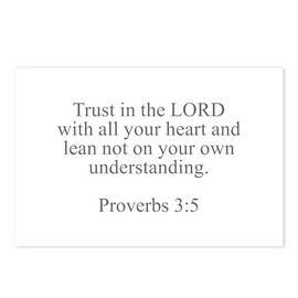 CafePress Trust In The LORD With All Your Heart And Lean Not Postcards (Package of 8), 6"x4" Printed Note Card