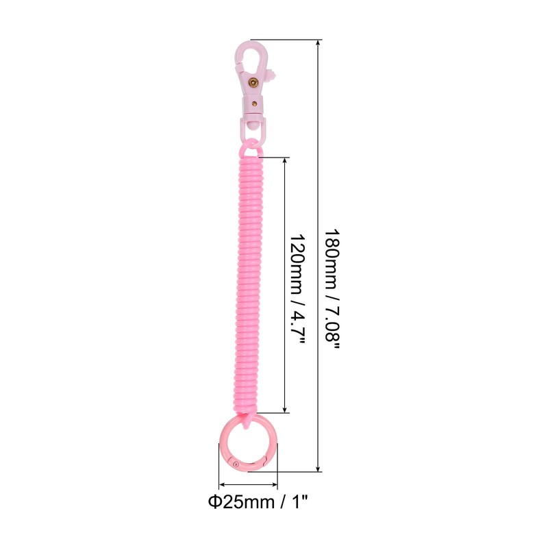 [PATIKIL] Retractable Coil Spring Key Chain Anti-lost Keychain Holder Lanyard