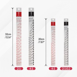Bothyi Car Paint Measuring Scale Mixing Ruler Easy Mixing Tools 2:1/4:1 for Vehicle Painting Automotive Paint Mixing, Small