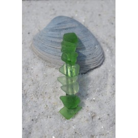 Delicate Shades of Genuine Green and Aqua Sea Glass French Barrette Hair Clip