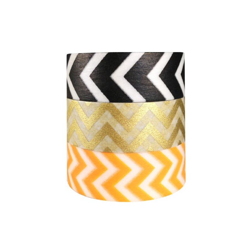 Wrapables Impressions Japanese Washi Masking Tape (Set of 3), 10M