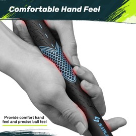 SAPLIZE Golf Grips Set of 13, Bundle with Tape or Full Regripping Kit,Midsize,Women/Men Anti-slip Rubber Golf Club Grips,CC01 Series,Blue