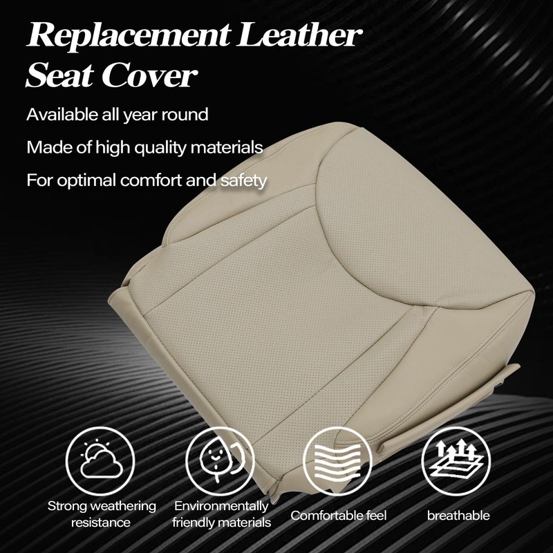 SecosAutoparts Perforated Tan Front Driver & Passenger Side Bottom Microfiber