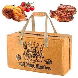 Wisreach Insulated BBQ Meat Resting Blanket, 18" Extra-Large Triple-Layer Brisket Bag with Wide Opening, Keeps Meat Warm for Hours, Reusable Portable Resting Bag for Briskets, Pork Shoulders & Turkey