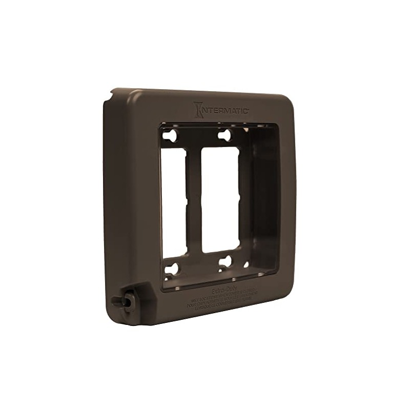 Intermatic WP7200BR Low-Profile Extra-Duty Weatherproof 2-Gang Cover, Bronze - Expandable