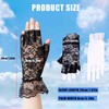 Tidyworm Women's Lace Gloves, Fingerless, UV Protection, Summer, Stylish, Floral