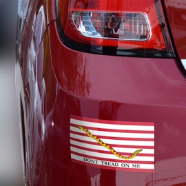 3x5 First Navy Jack Sticker 3-Pack Dont Tread on Me Sticker Made with Durable, Waterproof Materials, First Navy Jack Bumper Sticker, Naval Jack Bumper Sticker, First Navy Jack Flag Sticker