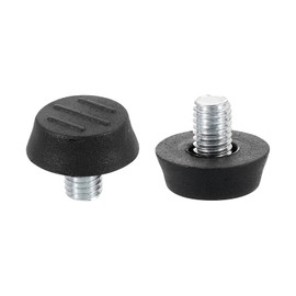 DTGN M8x10x22mm(DxLxOD) Screw on Furniture Glide Leveling Feet - 2Pack - Good for Furniture - Adjustable Thread Furniture Levelers - Black