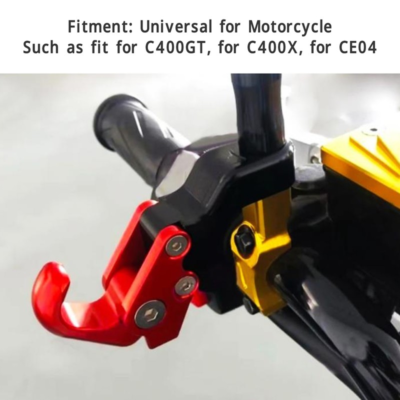 Motorcycle Luggage Bag Hook Hanger 10.5mm Aluminum Alloy Versatile Secure