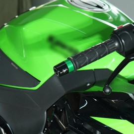 Velospeed Handlebar Grip End for Ninja 250 300 400 650 1000 400R 250R 250SX 1000SX H2R ZX14R ZX10R ZX6R Motorcycle CNC Aluminum Handlebar Bar Ends Plug Balance Pad Accessories (Black)