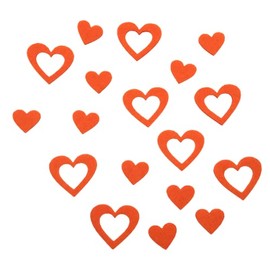 Heart Table Decoration (Two Sizes) Made of Felt - for Wedding, Anniversary, Valentine's Day and Crafts (Orange)