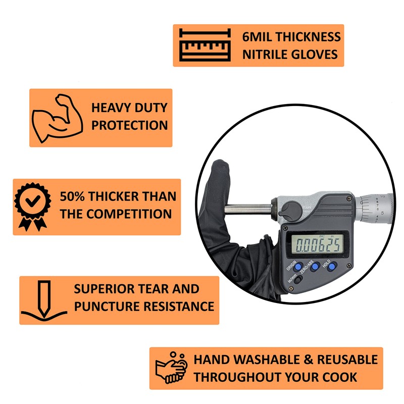 HDMNDD Black Disposable BBQ Grill Gloves Kit - 50 Heavy