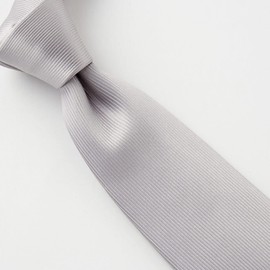 Ojier Men's Necktie, 100% Silk, Jacquard Tie, Solid Color, Gift, Present, Business, Stylish, 07: silver