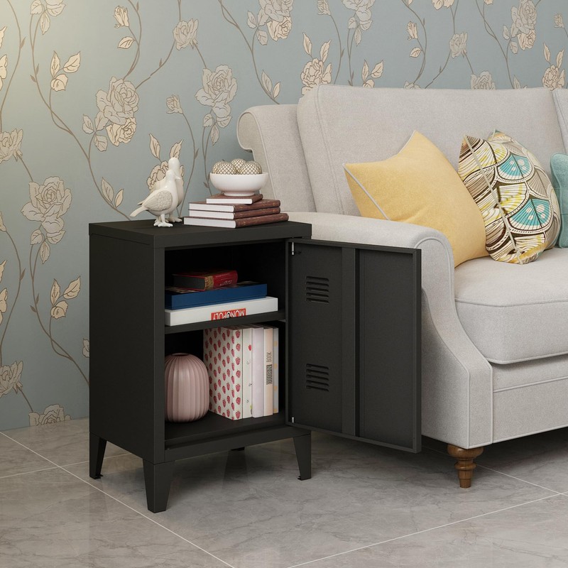 MIOCASA Metal Nightstand Modern End Side Table Steel Bedside Storage