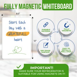 Magnetic Whiteboard for Fridge 8.5x12 - A4 Dry Erase Board for Refrigerator White Board for Fridge Whiteboard Magnetic Fridge Board Magnet Whiteboard for Fridge White Board Magnet Board for Fridge