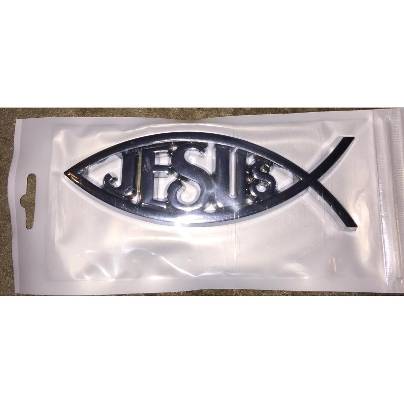 miata JESUS Fish Car Chrome 3D Plastic ABS Emblem Religious