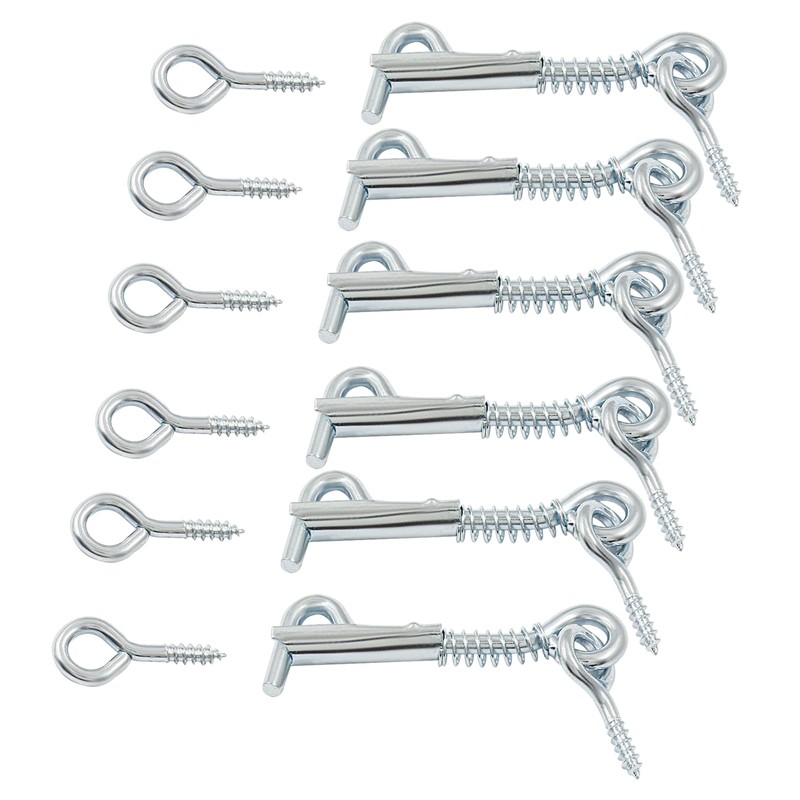 Unlorspy 6Pcs 2 inch Safety Hook and Eye Latch Spring